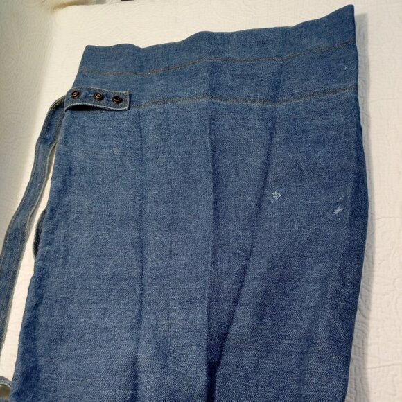 Vintage 90s Shoulder Bag New York Line Blue Denim Adjustable Strap Lightweight main image 6